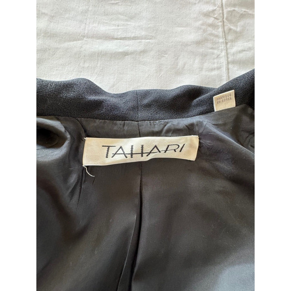 Vintage 90s Career Black Coat Dress Sz 4 Ruffle Front Single Button Rayon Blend - Picture 15 of 15